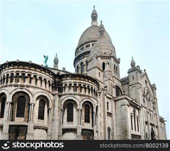 The Basilica of the Sacred Heart of Paris (or Sacre-Coeur Basilica) at the summit of butte Montmartre, France. Build 1875-1914. Architect Paul Abadie.