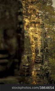 the bayon temple in angkor Thom temples in Angkor at the town of siem riep in cambodia in southeastasia. . ASIA CAMBODIA ANGKOT THOM BAYON