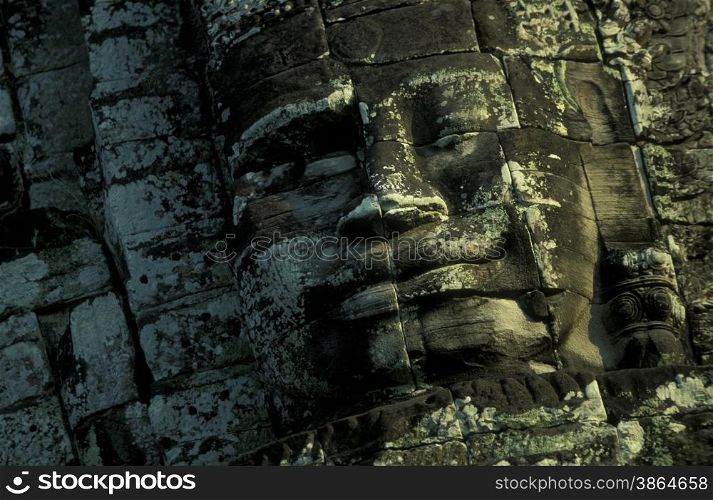 the bayon temple in angkor Thom temples in Angkor at the town of siem riep in cambodia in southeastasia. . ASIA CAMBODIA ANGKOT THOM BAYON