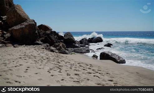 The beach and rocks at Point Dume