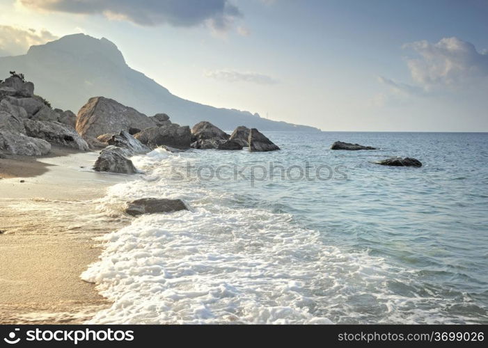 The beach in a Bay of Laspi