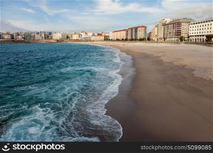The beach in Coruna, a beautiful town in the North of Spain