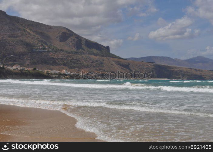 The beach in Segesta. View of the beach in Segesta, Italy