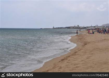 The beach in Trapani. View of the beach of Trapani, Italy