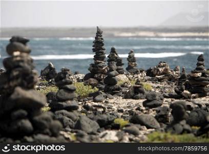 the Beach of Los Lagos on the Island Fuerteventura on the Canary island of Spain in the Atlantic Ocean.. EUROPE CANARY ISLANDS FUERTEVENTURA