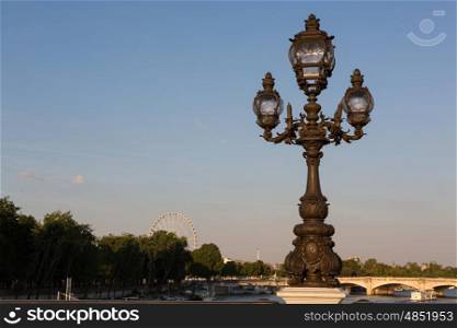 The beautiful Alexander III bridge in Paris