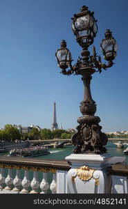 The beautiful Alexander III bridge in Paris