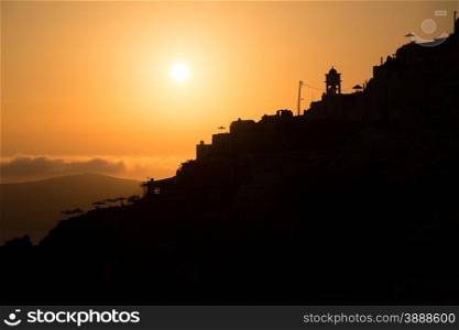 The beautiful city of Imerovigli at Santorini