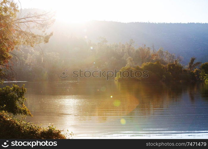 The beautiful lake in Autumn season