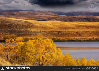 The beautiful lake in Autumn season