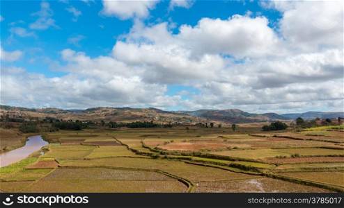 The beautiful landscapes of the central highland areas of Madagascar