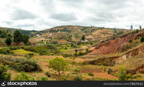 The beautiful landscapes of the central highland areas of Madagascar