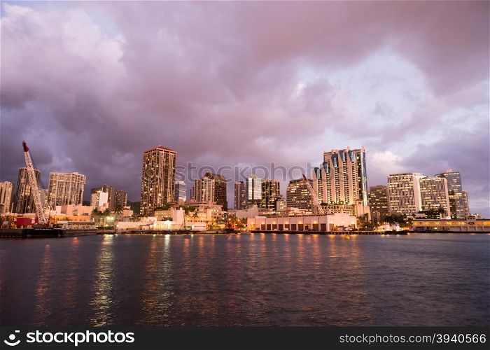 The beautiful lights and architecture on the Pacific island of Oahu