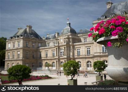 The beautiful palace of Luxembourg in Paris, France