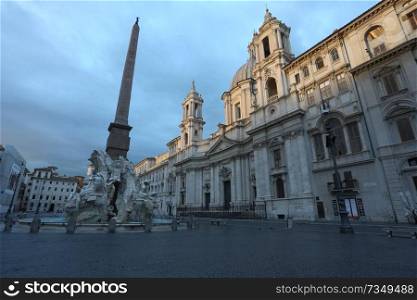 The beautiful Piazza Navona at sunset, Rome. Italy