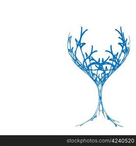 The beautiful stylized wine glass for fault