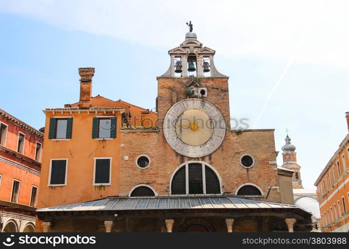 The bell of San Giacomo di Rialto church, Venice, Italy