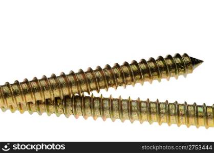 The big bolt. It is isolated on a white background. A photo closeup