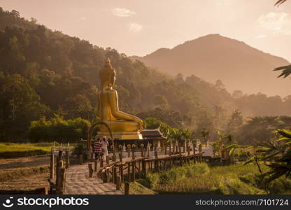 the Big Buddha of the Wat Khuha in the country side of Ban Nakhuha near the city of Phrae in the north of Thailand. Thailand, Phrae November, 2018.. THAILAND PHRAE BUDDHA STATUE BAN NA KHUHA