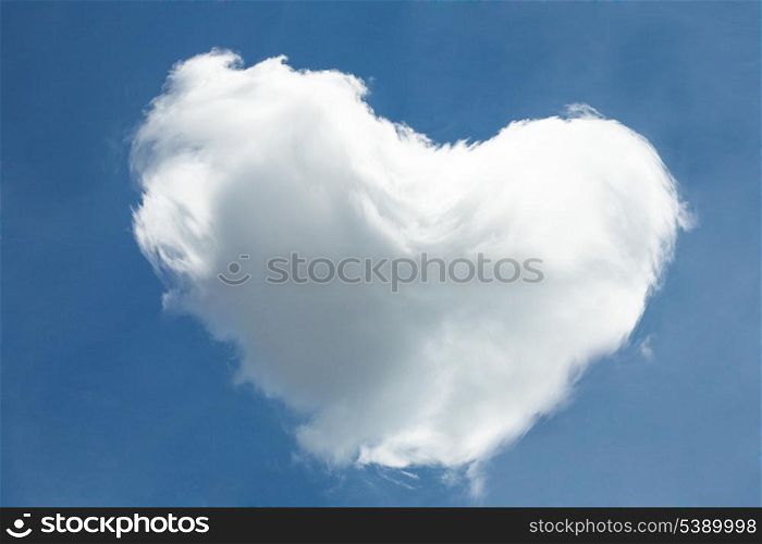 The big cloud in form of a heart in the summer sky