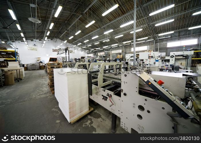 The big shop in a modern printing house