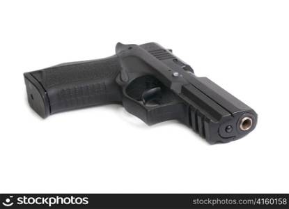 The black gun isolated on white backgrou