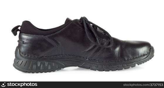 The black man&rsquo;s shoes isolated on white background
