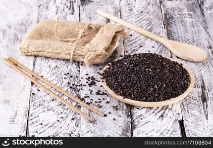 The Black rice Thailand in the sack.. The Black rice Thailand in the sack