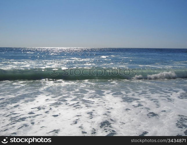 The Black Sea shoreline. The Abkhazia travel