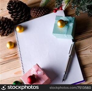 The blank message paper in christmas festive concept. Blank message paper in christmas festive concept