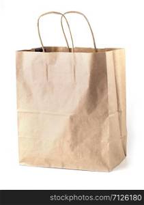 the blank paper bag on white background