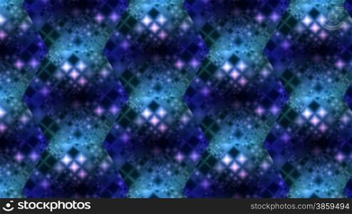 The blue hexangular mosaic rotates