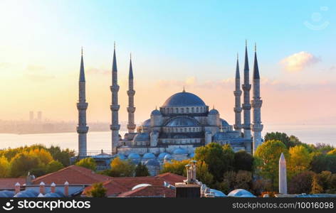 The Blue Mosque, also know as Sultan Ahmet Mosque, Istanbul.