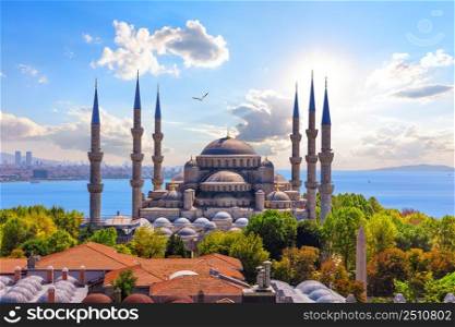 The Blue Mosque of Istanbul or Sultan Ahmet Mosque, Golden Horn, Turkey.. The Blue Mosque of Istanbul or Sultan Ahmet Mosque, Golden Horn, Turkey