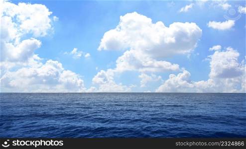The blue ocean and sky background.