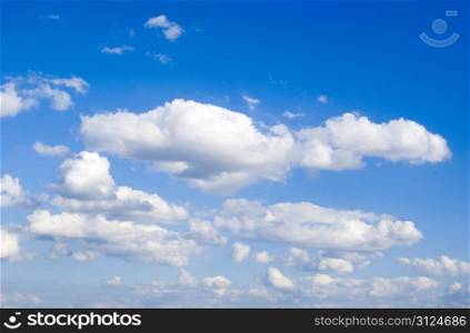 The blue sky and clouds