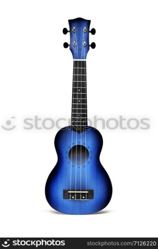 The Blue ukulele guitar isolated on the white background