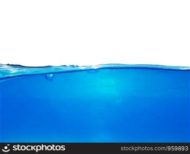 The blue water wave on white background