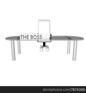 The Boss desk, isolated over white, 3d render