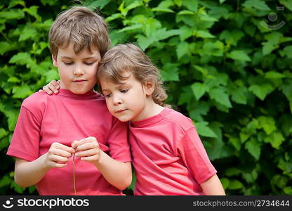 The boy and the girl in park