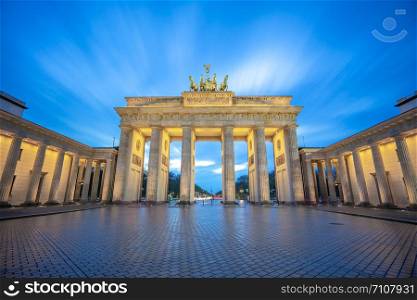 The Brandenburg Gate monument in Berlin city, Germany.