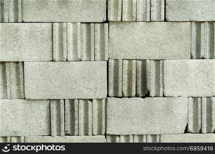 The brick block surface is stacked against