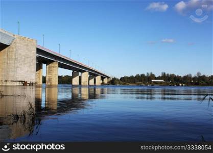 The bridge through the Neva river, an automobile line