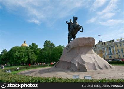 The Bronze Horseman - monument to Peter the Great .Saint-Petersburg, Russia.June 4, 2015