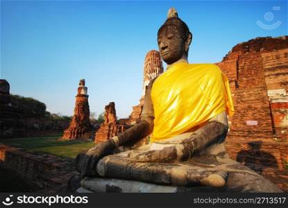 The buddha in Ayutthaya old
