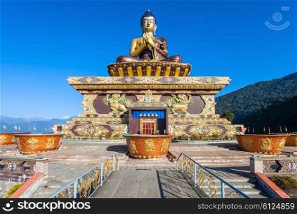 The Buddha Park of Ravangla, also known as Tathagata Tsal, is situated near Rabong in South Sikkim district, Sikkim, India