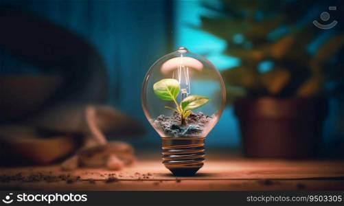 The bulb with trees are in the light made with Ge≠rative AI