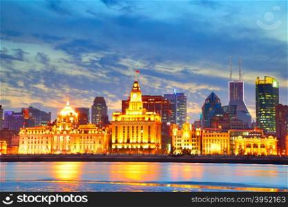 The Bund - famous waterfront area in central Shanghai, China
