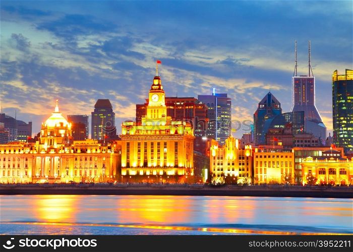 The Bund - famous waterfront area in central Shanghai, China