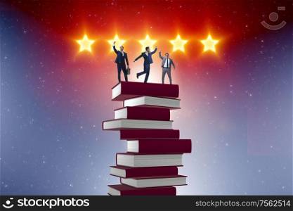 The business education concept with businessman and books. Business education concept with businessman and books